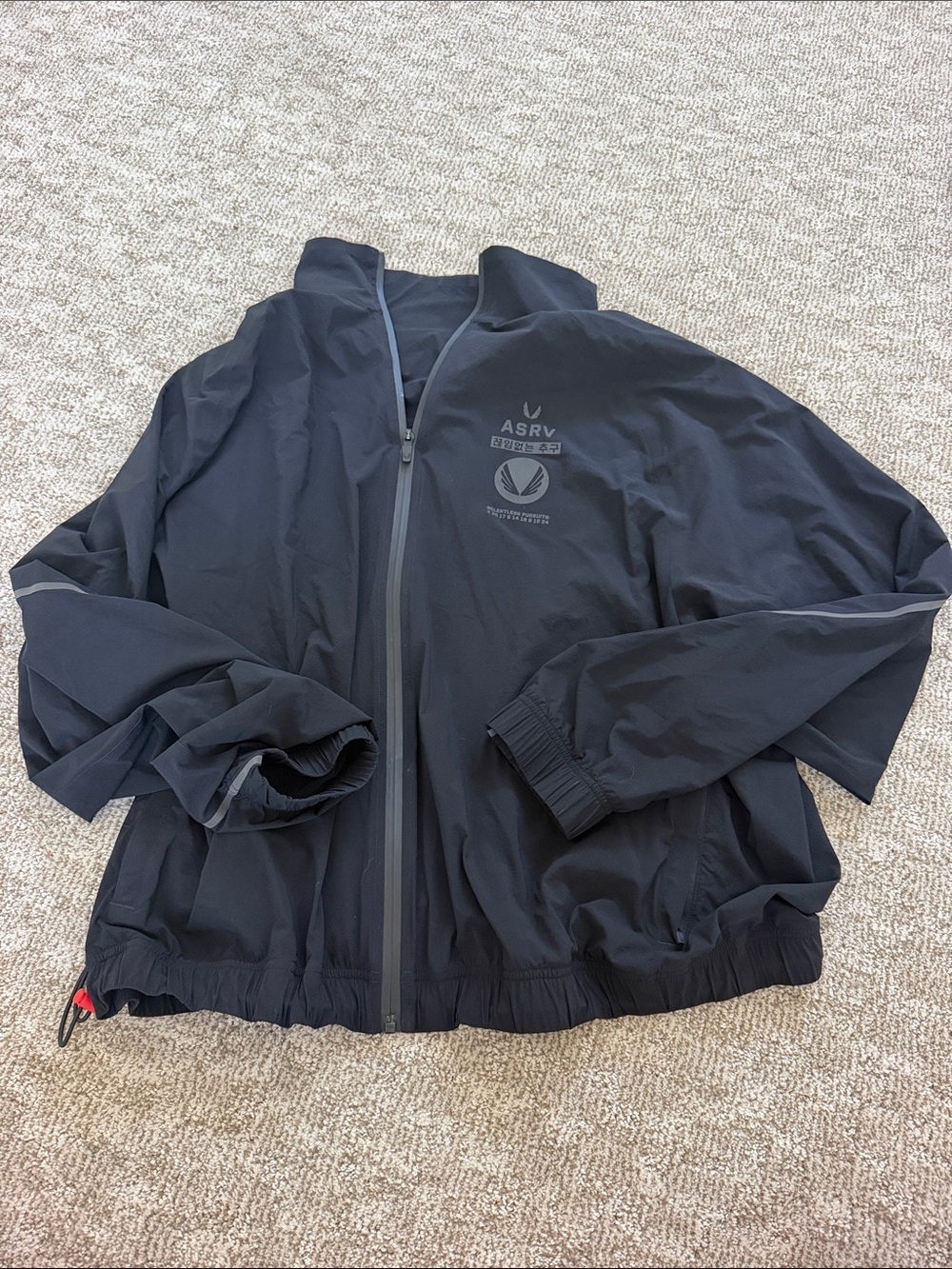 ASRV Black Men’s Lightweight Zip-Front Windbreaker